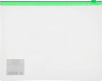 Папка на молнии ZIP Бюрократ -BPM5AGRN A5 полипропилен 0.15мм карм.для визит. цвет молнии зеленый