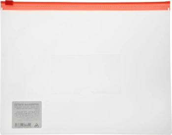 Папка на молнии ZIP Бюрократ -BPM5ARED A5 полипропилен 0.15мм карм.для визит. цвет молнии красный