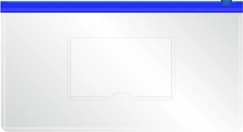 Папка на молнии Бюрократ -BPM6ABLUE A6 150x265мм полипропилен 0.15мм карм.для визит. цвет молнии синий