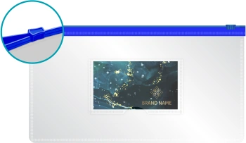 Папка на молнии Бюрократ -BPM6ABLUE A6 150x265мм полипропилен 0.15мм карм.для визит. цвет молнии синий