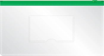 Папка на молнии Бюрократ -BPM6AGRN A6 150x265мм полипропилен 0.15мм карм.для визит. цвет молнии зеленый