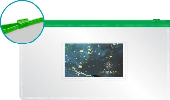 Папка на молнии Бюрократ -BPM6AGRN A6 150x265мм полипропилен 0.15мм карм.для визит. цвет молнии зеленый