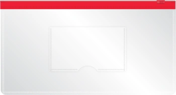 Папка на молнии Бюрократ -BPM6ARED A6 150x265мм полипропилен 0.15мм карм.для визит. цвет молнии красный