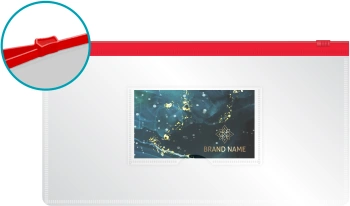 Папка на молнии Бюрократ -BPM6ARED A6 150x265мм полипропилен 0.15мм карм.для визит. цвет молнии красный