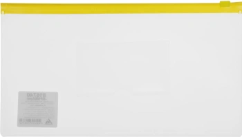 Папка на молнии ZIP Бюрократ -BPM6AYEL полипропилен 0.15мм карм.для визит. цвет молнии желтый Travel формат