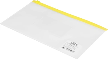 Папка на молнии ZIP Бюрократ -BPM6AYEL полипропилен 0.15мм карм.для визит. цвет молнии желтый Travel формат