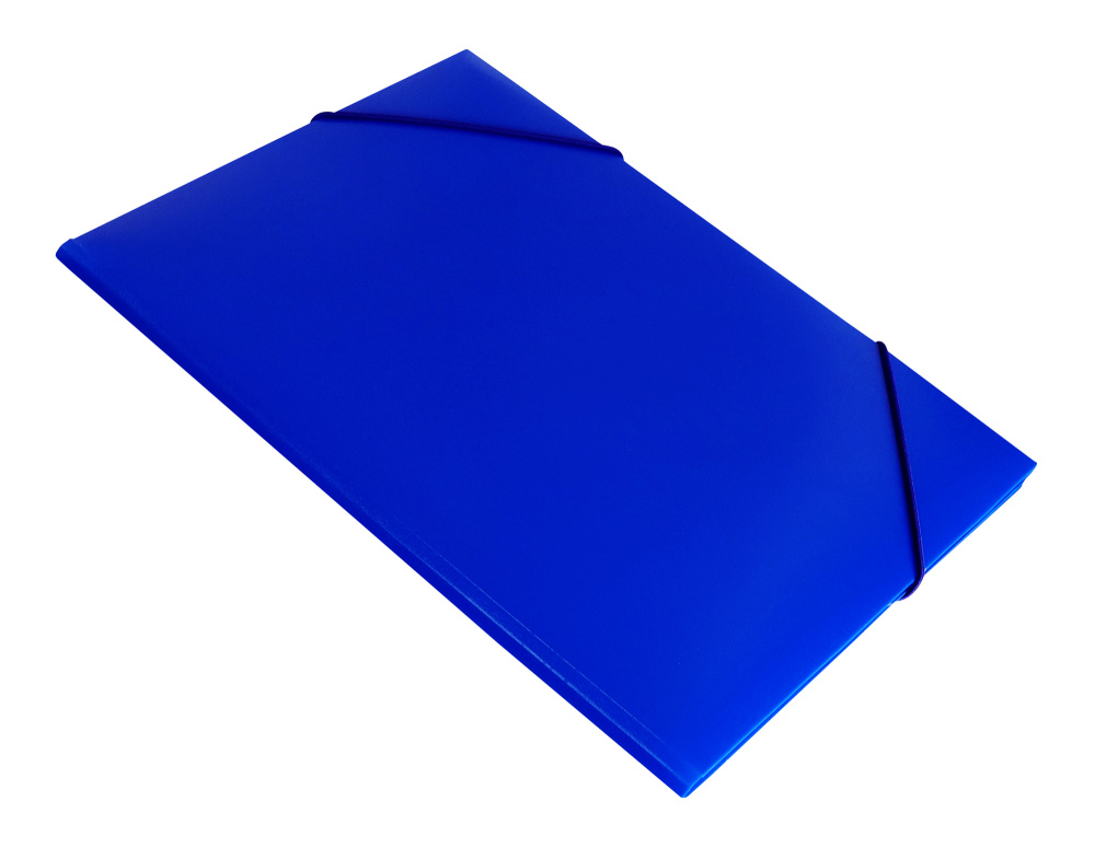 Папка на резинке Бюрократ -PR05BLU A4 пластик кор.30мм 0.5мм синий