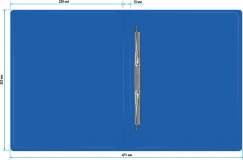 Папка метал.пруж.скоросш. Бюрократ -PZ05PBLUE A4 пластик 0.5мм торц.наклейка синий