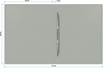 Папка метал.пруж.скоросш. Бюрократ -PZ05PGREY A4 пластик 0.5мм торц.наклейка серый