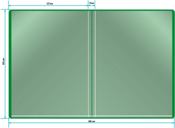 Папка с 10 прозр.вклад. Бюрократ -BPV10GRN A4 пластик 0.6мм торц.карм с бум. встав зеленый