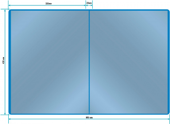 Папка с 20 прозр.вклад. Бюрократ -BPV20A3BLUE A3 пластик 0.8мм синий