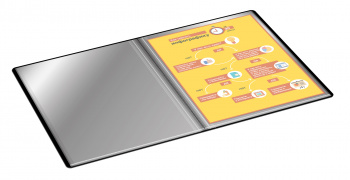 Папка с 40 прозр.вклад. Бюрократ -BPV40 A4 пластик 0.65мм торц.карм с бум. встав ассорти