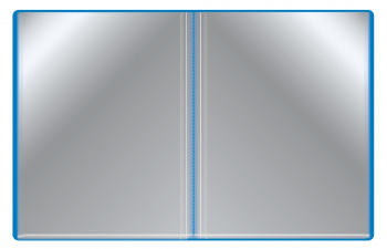 Папка с 40 прозр.вклад. Бюрократ -BPV40BLUE A4 пластик 0.65мм торц.карм с бум. встав синий