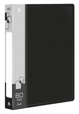 Папка с 60 прозр.вклад. Бюрократ -BPV60 A4 пластик 0.7мм торц.карм с бум. встав ассорти