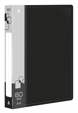 Папка с 60 прозр.вклад. Бюрократ -BPV60BLCK A4 пластик 0.7мм торц.карм с бум. встав черный
