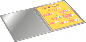 Папка с 60 прозр.вклад. Бюрократ -BPV60GREY A4 пластик 0.7мм торц.карм с бум. встав серый