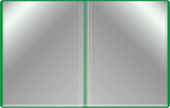 Папка с 60 прозр.вклад. Бюрократ -BPV60GRN A4 пластик 0.7мм торц.карм с бум. встав зеленый