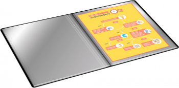 Папка с 80 прозр.вклад. Бюрократ -BPV80BLCK A4 пластик 0.8мм торц.карм с бум. встав черный