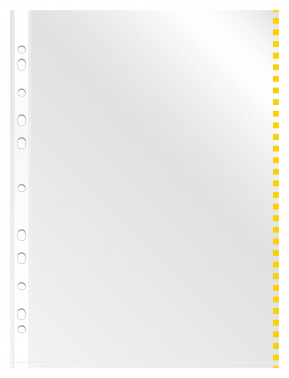 Папка-вкладыш Бюрократ Премиум -013BKAN2YEL глянцевые A4+ 30мкм желтый край (упак.:50шт)