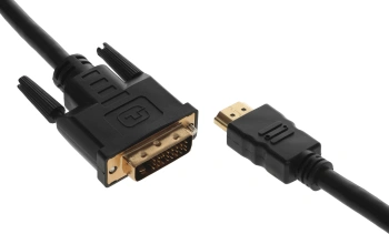 Кабель Buro HDMI (m) DVI-D (m) 1.8м (HDMI-19M-DVI-D-1.8M) феррит.кольца черный