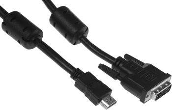 Кабель Buro HDMI (m) DVI-D (m) 10м (HDMI-19M-DVI-D-10M) феррит.кольца черный