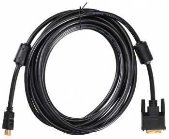 Кабель Buro HDMI (m) DVI-D (m) 5м (HDMI-19M-DVI-D-5M) феррит.кольца черный