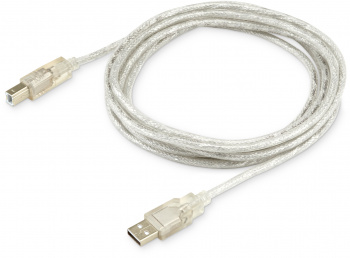 Кабель Buro USB2.0-AM/BM-3-TRANS USB A(m) USB B(m) 3м прозрачный