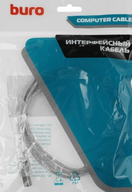 Кабель Buro USB A(m) USB B(m) 1.8м (USB2.0-AM/BM-Trans) прозрачный