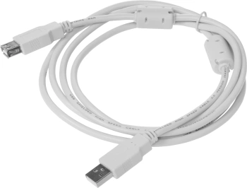 Кабель Buro USB A(m) USB A(f) 1.8м (USB2.0-AM-AF-1.8M-MG) феррит.кольца серый