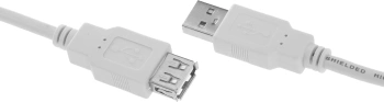 Кабель Buro USB A(m) USB A(f) 1.8м (USB2.0-AM-AF-1.8M-MG) феррит.кольца серый