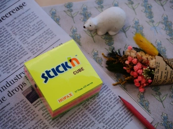 Блок самоклеящийся бумажный Stick`n 21010 76x76мм 400лист. 70г/м2 неон желтый