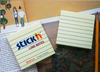 Блок самоклеящийся бумажный Stick`n 21054 76x76мм 100лист. 70г/м2 пастель желтый в линейку