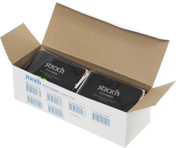 Закладки самокл. индексы пластиковые Stick`n 21076 12x45мм 5цв.в упак. 25лист в обложке европодвес