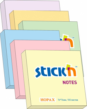 Блок самоклеящийся бумажный Stick`n 21150 76x76мм 100лист. 70г/м2 пастель зеленый
