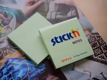 Блок самоклеящийся бумажный Stick`n 21150 76x76мм 100лист. 70г/м2 пастель зеленый