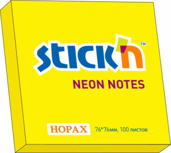 Блок самоклеящийся бумажный Stick`n 21166 76x76мм 100лист. 70г/м2 неон розовый