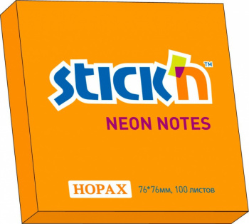 Блок самоклеящийся бумажный Stick`n 21166 76x76мм 100лист. 70г/м2 неон розовый
