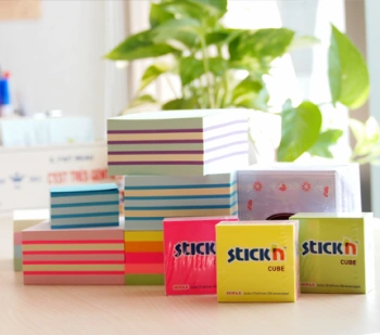 Блок самоклеящийся бумажный Stick`n 21203 51x51мм 250лист. 70г/м2 неон 5цв.в упак.