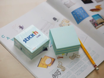 Блок самоклеящийся бумажный Stick`n 21340 76x76мм 400лист. 70г/м2 неон+пастель голубой 3цв.в упак.