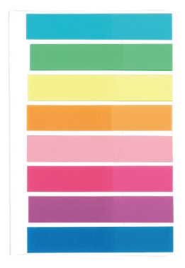 Закладки самокл. индексы пластиковые Stick`n 21401 8x45мм 8цв.в упак. 20лист европодвес