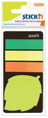Блок самоклеящийся бумажный Stick`n 21476 44x44мм 20лист. 70г/м2 неон зеленый вырубной 