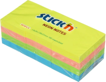 Блок самоклеящийся бумажный Stick`n 21532 38x51мм 100лист. 70г/м2 неон ассорти слюда