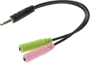 Адаптер аудио Hama 2xJack 3.5 (f)/Jack 3.5 (m) черный (00054573)