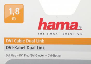 Кабель Hama DVI-D Dual Link (m) DVI-D Dual Link (m) 1.8м (00045077) феррит.кольца