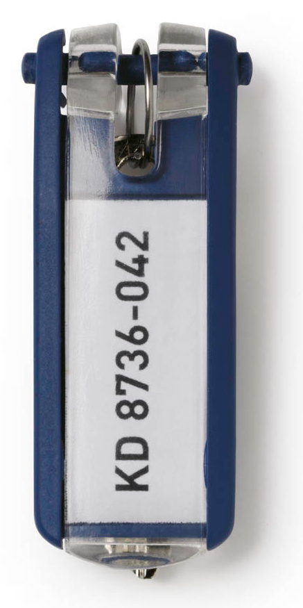 Брелок для ключей Durable 1957-07 инфо-окно синий (упак.:6шт) пластиковый пакет