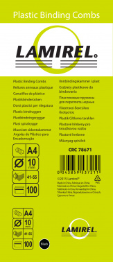 Пружины для переплета пластиковые Fellowes d=10мм 41-55лист A4 черный (100шт) Lamirel LA-7867102