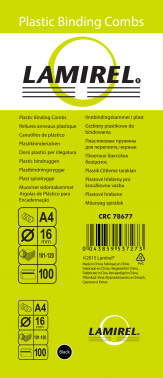 Пружины для переплета пластиковые Fellowes d=16мм 101-120лист A4 черный (100шт) Lamirel LA-7867701