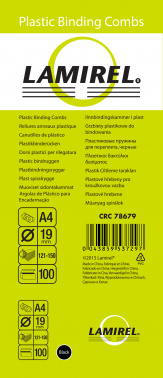Пружины для переплета пластиковые Fellowes d=19мм A4 черный (100шт) Lamirel LA-7867901