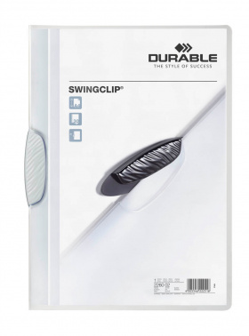 Папка с фигурным клипом Durable Swingclip 2260-02 полупрозрач. верх.лист A4 1-30лист. белый
