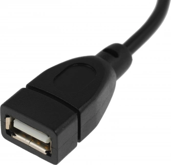 Кабель USB (f)-micro USB (m) 0.2м черный